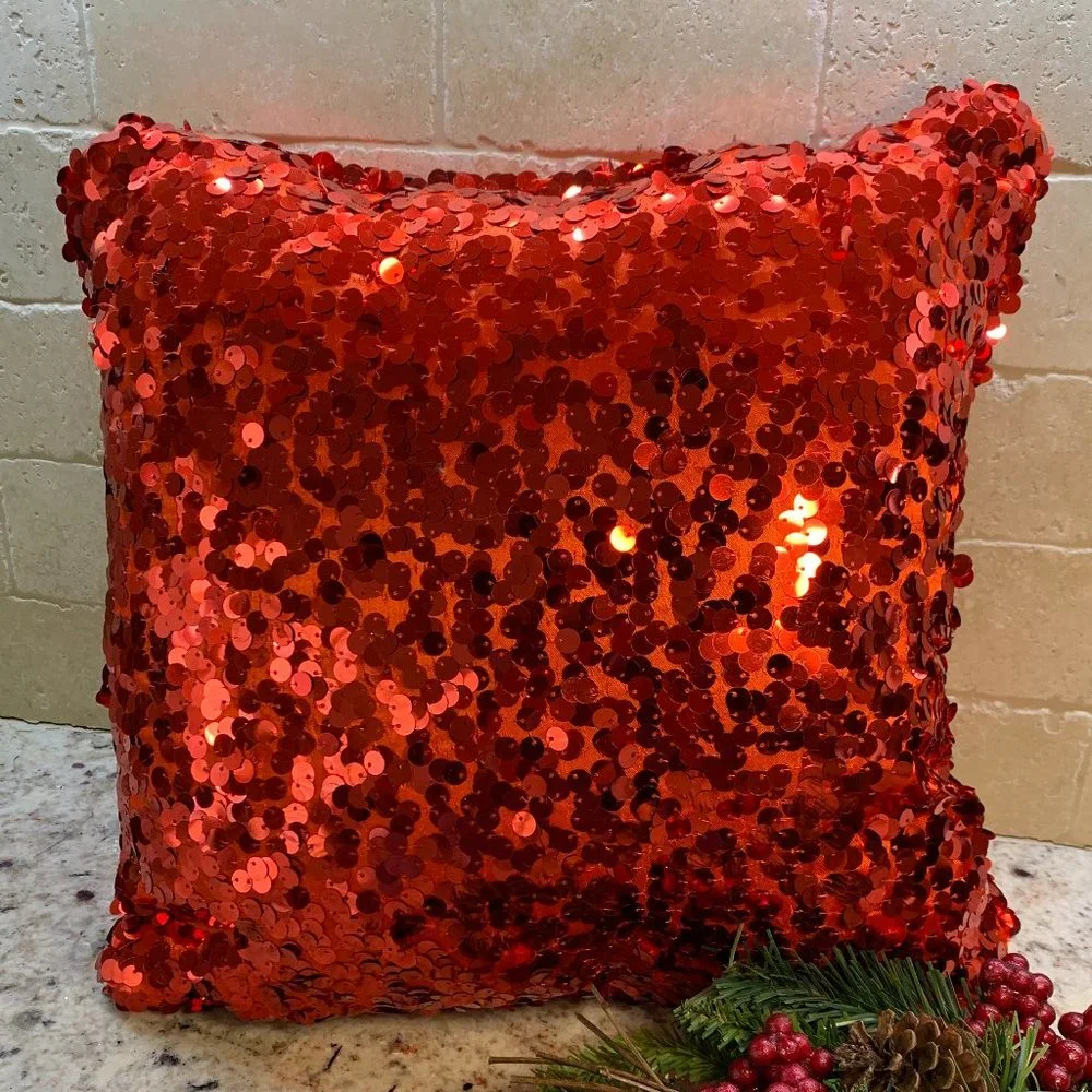 Red Sequin Pillow